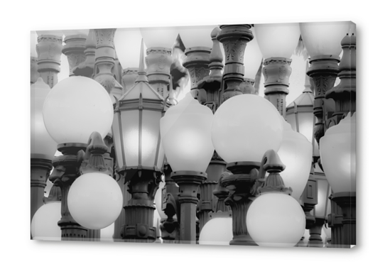 Urban Light at LACMA Los Angeles California USA in black and white Acrylic prints by Timmy333