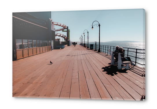 Summer at Santa Monica Pier California USA with blue sky Acrylic prints by Timmy333