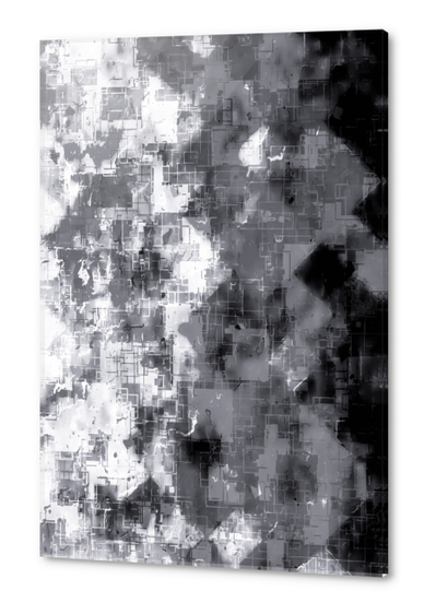 fractal geometric pixel square pattern abstract texture background in black and white Acrylic prints by Timmy333