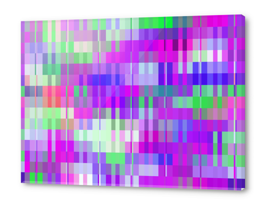 geometric square pixel pattern abstract background in purple pink blue green Acrylic prints by Timmy333