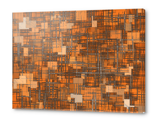 geometric square pattern abstract background in orange and brown Acrylic prints by Timmy333