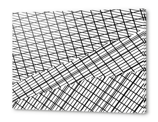 geometric line pattern abstract background in black and white Acrylic prints by Timmy333