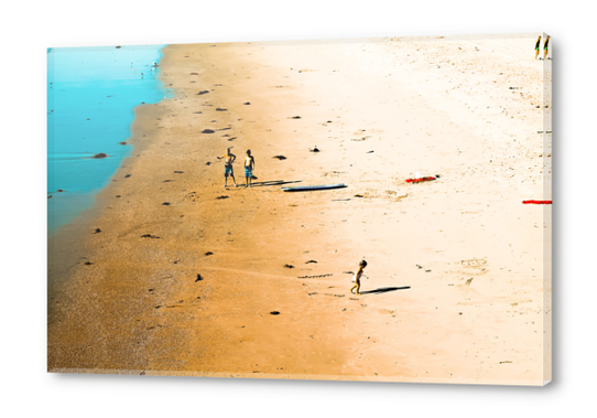 sandy beach and blue water at Manhattan Beach, California, USA Acrylic prints by Timmy333