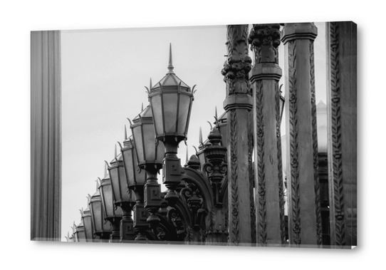 Urban Light at LACMA Los Angeles California USA in black and white Acrylic prints by Timmy333