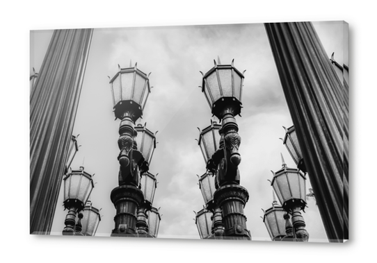 Urban Light at LACMA Los Angeles California USA in black and white Acrylic prints by Timmy333