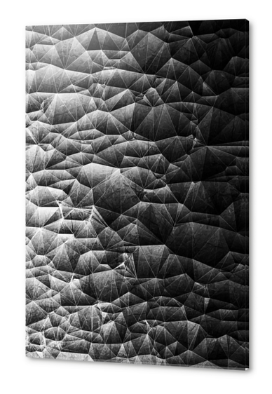 geometric triangle shape abstract background in black and white Acrylic prints by Timmy333