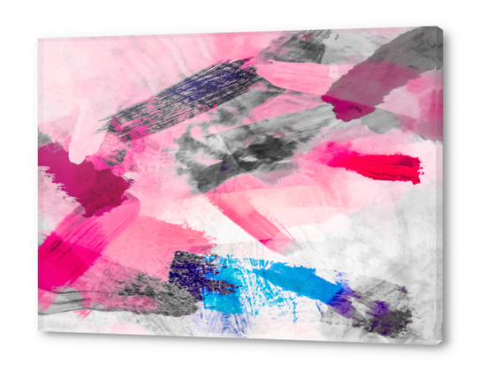 splash painting texture abstract background in pink blue Acrylic prints by Timmy333