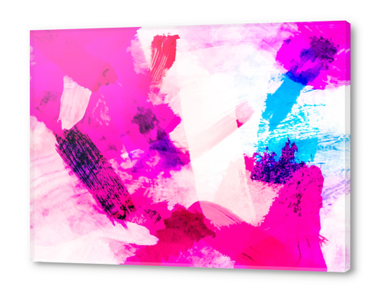 splash painting texture abstract background in pink and blue Acrylic prints by Timmy333