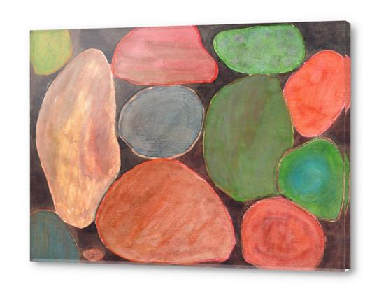 . Lovely colorful Stones on dark Background  Acrylic prints by Heidi Capitaine