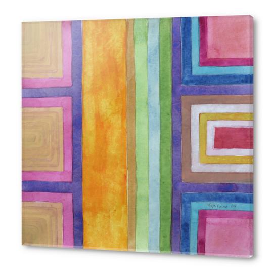 An Orange Gap between Outlined Squares  Acrylic prints by Heidi Capitaine