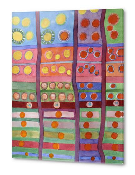 Colorful Grid Pattern with Numerous Circles   Acrylic prints by Heidi Capitaine