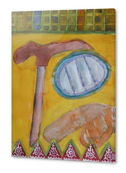 Still Life with Hammer on Yellow  Acrylic prints by Heidi Capitaine