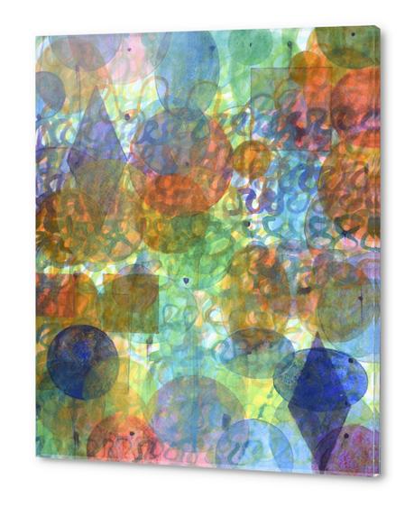 Bubbling Geometric Forms over Curved Lines Acrylic prints by Heidi Capitaine