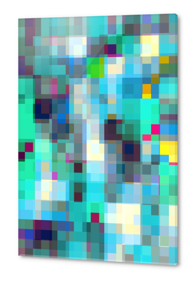 geometric pixel square pattern abstract background in blue green pink Acrylic prints by Timmy333