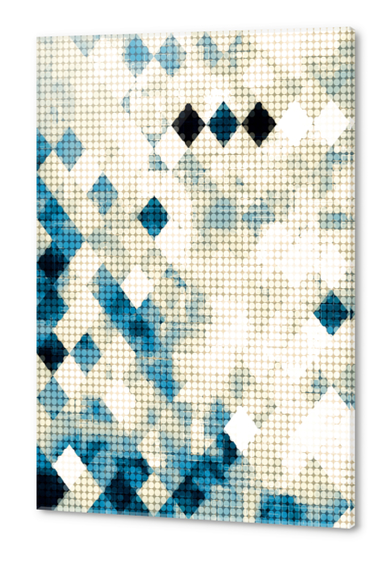 graphic design pixel geometric square pattern abstract background in blue black and white Acrylic prints by Timmy333