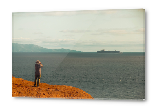 Ocean view with mountains background at Rancho Palos Verdes California USA Acrylic prints by Timmy333