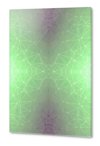 fractal graphic design geometric symmetry line pattern abstract background in green Acrylic prints by Timmy333