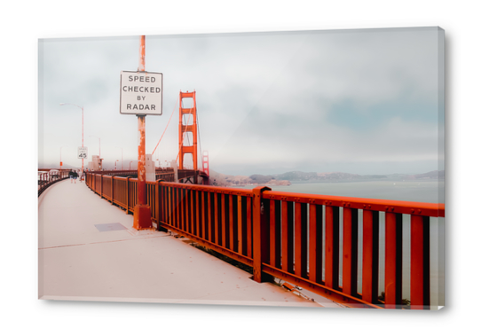 Walkway with Golden Gated bridge view in San Francisco USA Acrylic prints by Timmy333