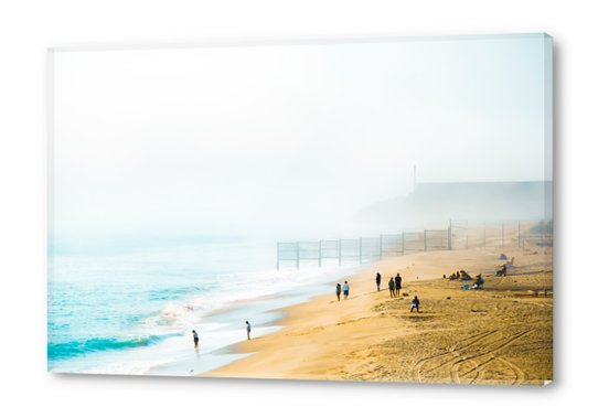 sandy beach with foggy sky at Point Mugu State Park, California, USA Acrylic prints by Timmy333