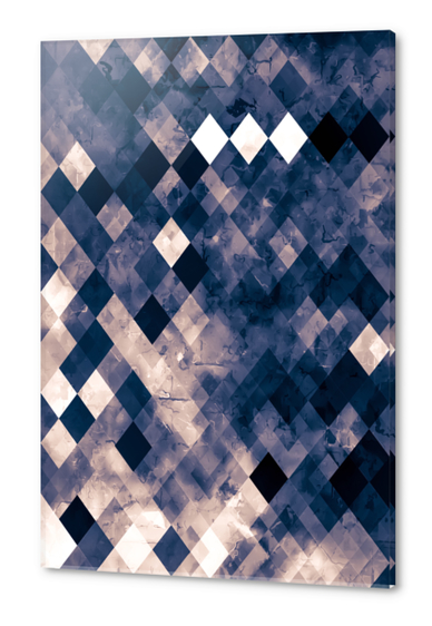 geometric square pixel pattern abstract background in black and white Acrylic prints by Timmy333