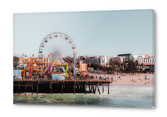 colorful ferris wheel at Santa Monica pier California USA Acrylic prints by Timmy333