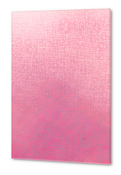 fractal graphic design geometric square line pattern abstract background in pink Acrylic prints by Timmy333