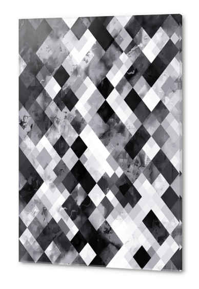 graphic design pixel geometric square pattern abstract background in black and white Acrylic prints by Timmy333