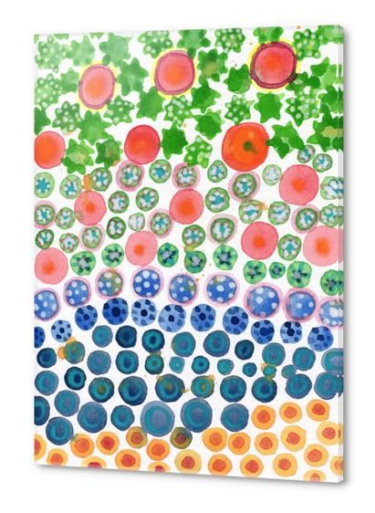 Playful Green Stars and Colorful Circles Pattern  Acrylic prints by Heidi Capitaine