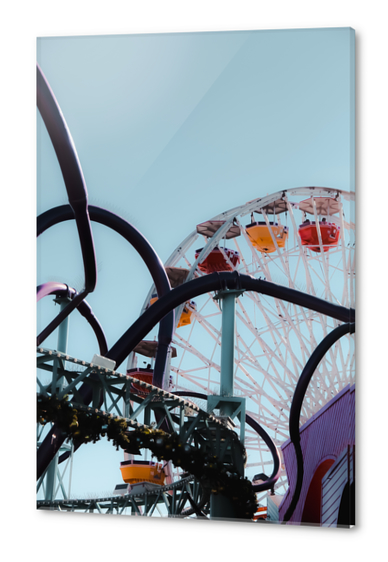 Ferris wheel at Santa Monica pier California USA with blue sky Acrylic prints by Timmy333