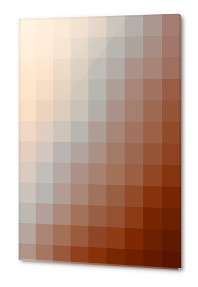 brown graphic design geometric pixel square pattern abstract background Acrylic prints by Timmy333