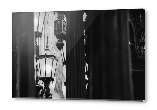 Urban Light at LACMA Los Angeles California USA in black and white Acrylic prints by Timmy333