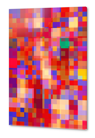 geometric pixel square pattern abstract background in red blue orange Acrylic prints by Timmy333