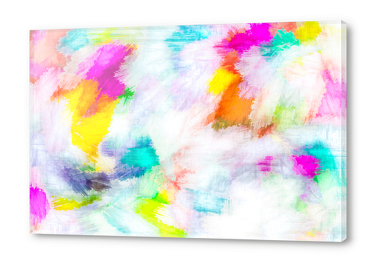 colorful painting texture abstract background in pink yellow blue orange Acrylic prints by Timmy333