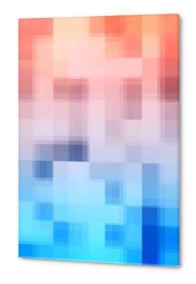 graphic design pixel geometric square pattern abstract background in orange blue Acrylic prints by Timmy333