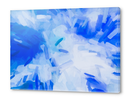 splash painting texture abstract background in blue Acrylic prints by Timmy333