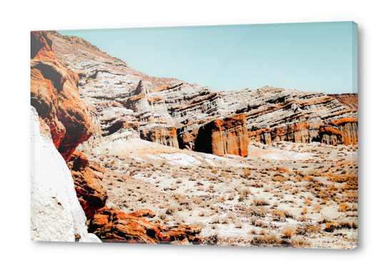 desert with blue sky at Red Rock Canyon state park, California, USA Acrylic prints by Timmy333