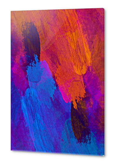 abstract splatter brush stroke painting texture background in purple blue red pink orange Acrylic prints by Timmy333