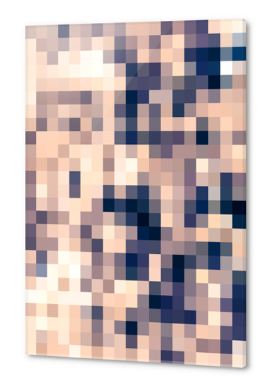 graphic design pixel geometric square pattern abstract background in brown black Acrylic prints by Timmy333