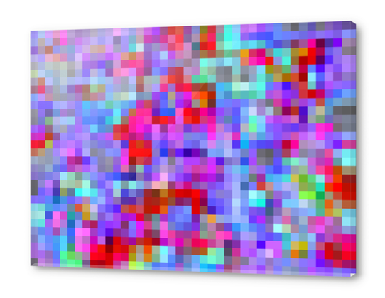 geometric square pixel pattern abstract background in pink blue purple Acrylic prints by Timmy333