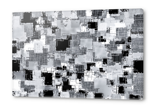 geometric square pattern abstract art in black and white Acrylic prints by Timmy333