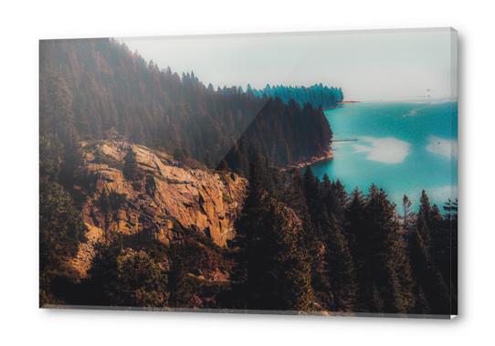 Lake and pine tree at Emerald Bay Lake Tahoe California USA Acrylic prints by Timmy333