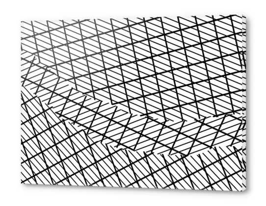 geometric square shape line pattern abstract background in black and white Acrylic prints by Timmy333