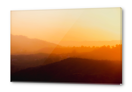 sunset with mountain layer in Los Angeles California USA Acrylic prints by Timmy333