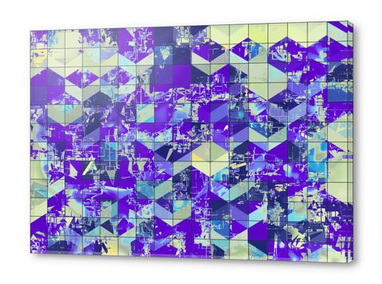 geometric square and triangle pattern abstract in purple and blue Acrylic prints by Timmy333