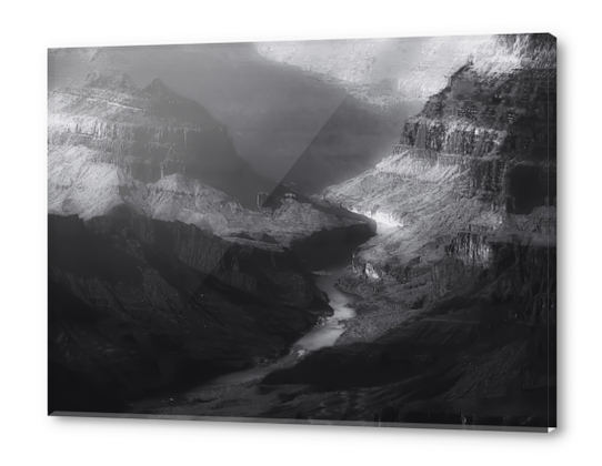 Desert at Grand Canyon national park Arizona USA in black and white Acrylic prints by Timmy333