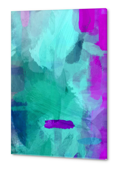 abstract splatter brush stroke painting texture background in blue purple Acrylic prints by Timmy333