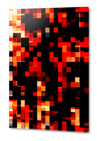 geometric pixel square pattern abstract background in red brown Acrylic prints by Timmy333