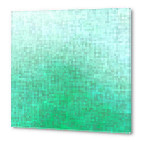 graphic design geometric pixel square pattern abstract in green Acrylic prints by Timmy333