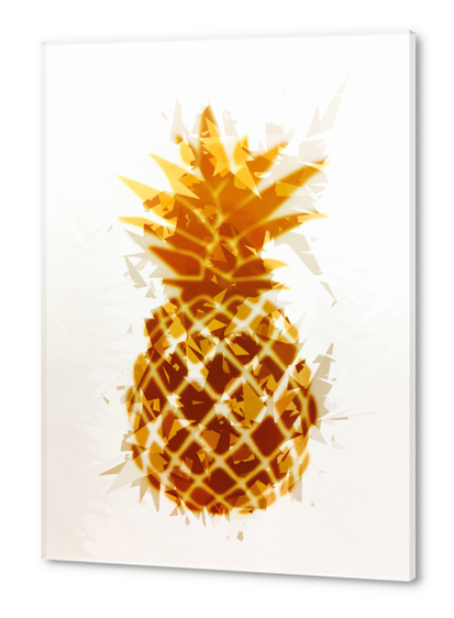 pineapple in brown and yellow with geometric triangle pattern abstract Acrylic prints by Timmy333