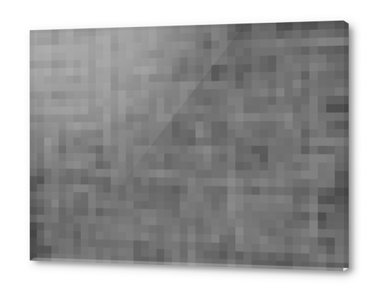 black geometric square pixel pattern abstract background in black and white Acrylic prints by Timmy333